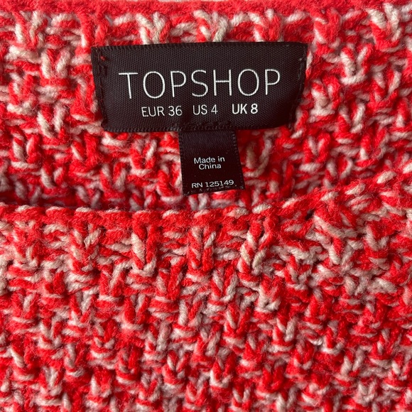 TOPSHOP Women’s Knitter Crew Sweater | Red Orange | Size US4 UK8 EUR36 - Picture 2 of 4